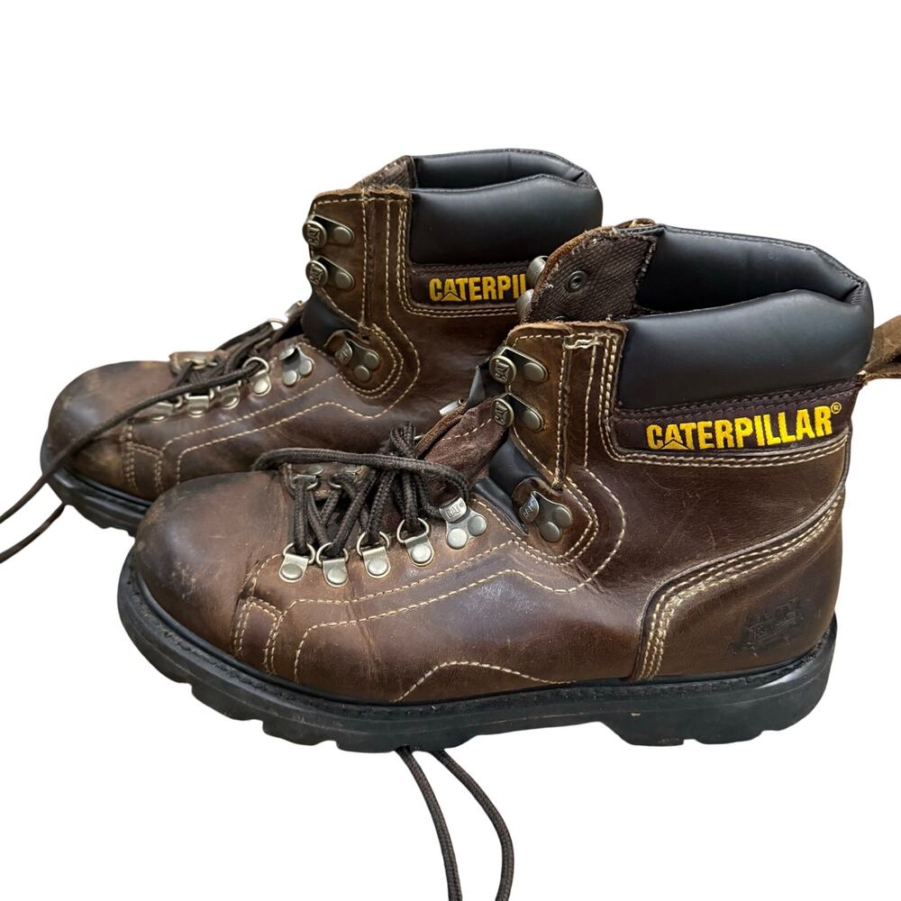 Caterpillar Men's Size 10 M Brown Leather Work Boots  P71479
